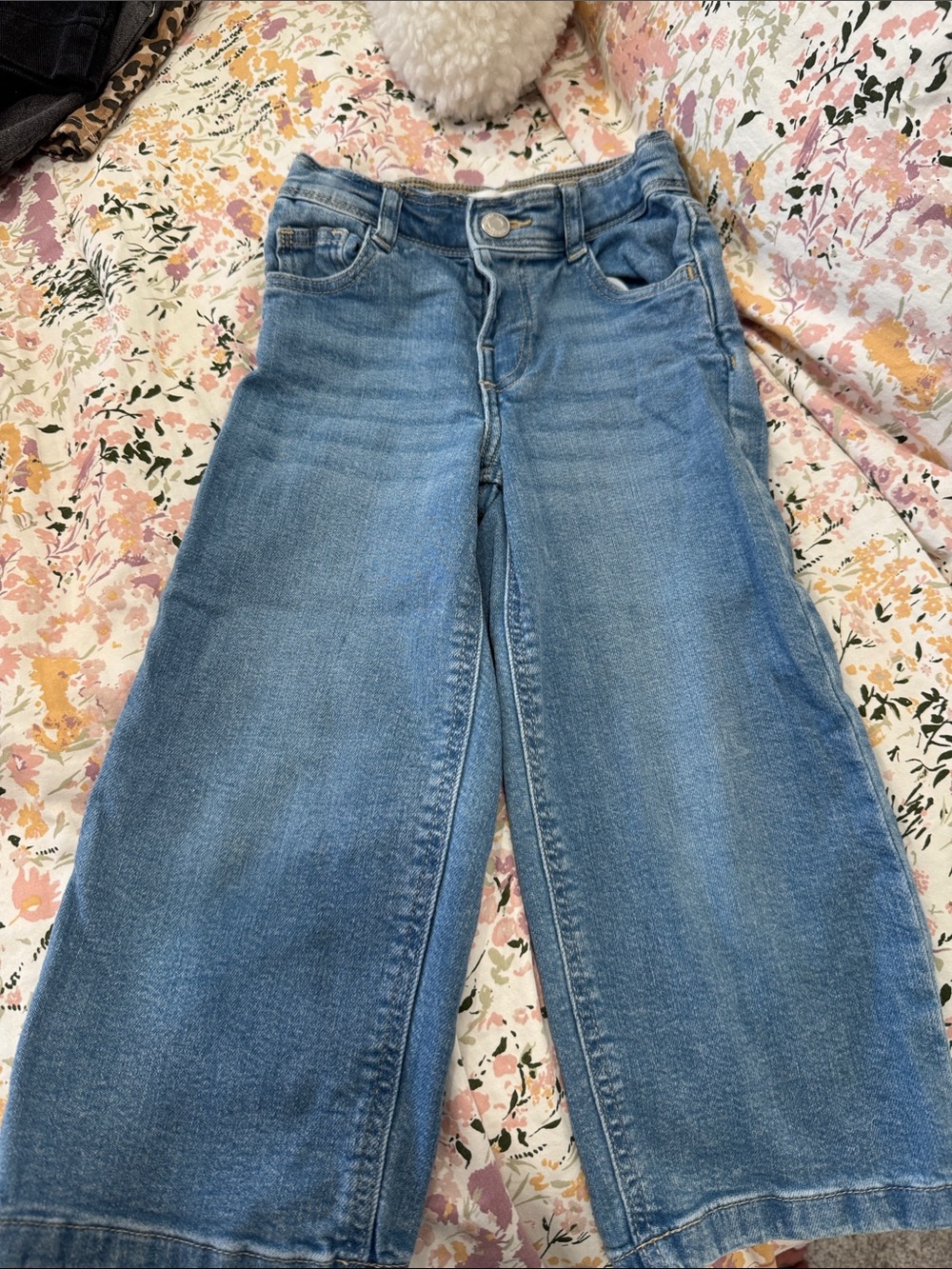 Zara Light Blue Wide-Leg Kids Jeans
